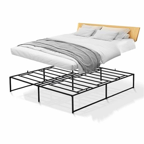 Lusimo Queen Bed Frame Heavy Duty Anti-Slip Support Metal Platform Bed Frame Qu