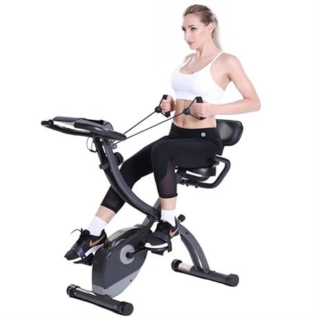 MaxKare 3-in-1 Exercise Bike Quiet Folding Magnetic Stationary Exercise Bikes