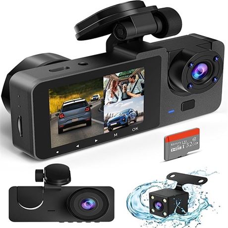 Dash Camera for Cars4K Full UHD Car Camera Front Rear with Free 32GB SD CardBui