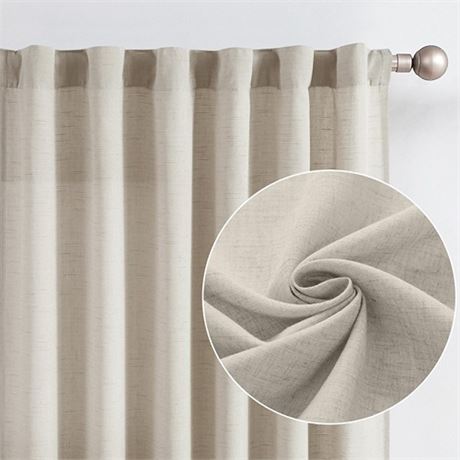 jinchan Linen Curtains 108 Inches Long for Living