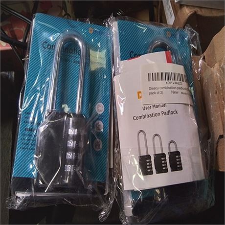 Disecu 2.5 Inch Long Shackle Combination Lock 2 pack