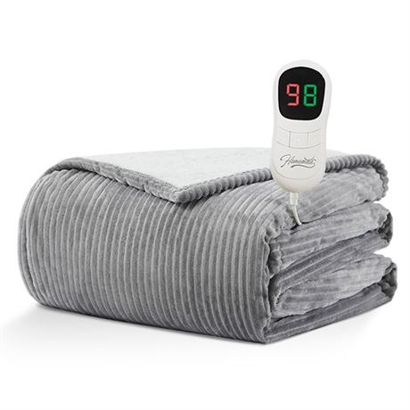 Homemate Heated Blanket Electric Throw - 50x60 Heating Blanket Throw 4 Hours