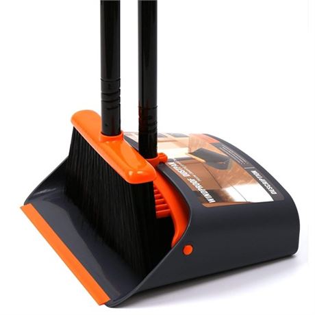TreeLen Broom and Dustpan Set with 52 Long Handle for Home Kitchen Room Offi