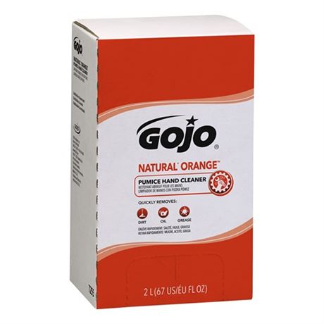 Gojo NATURAL ORANGE Pumice Hand Cleaner 2000 mL Quick Acting Lotion Hand Cleane