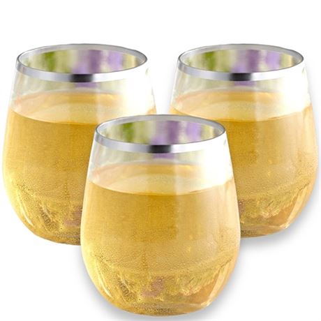 48 piece Stemless Unbreakable Crystal Clear Plastic Wine Glasses Set of 48 (10