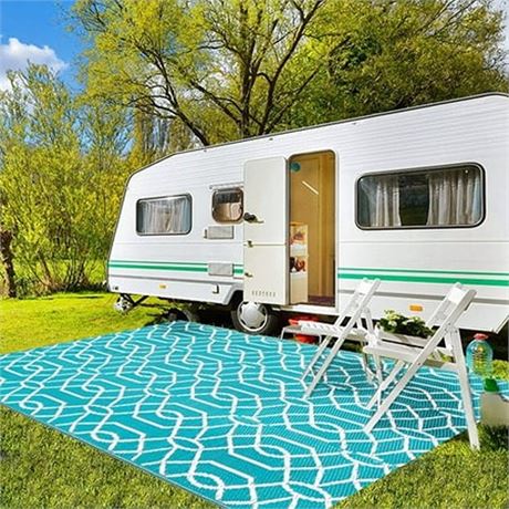 Yamaziot 9 X12  Outdoor Rugs Patio Rug Reversible Mats RV Outdoor Rugs Camping