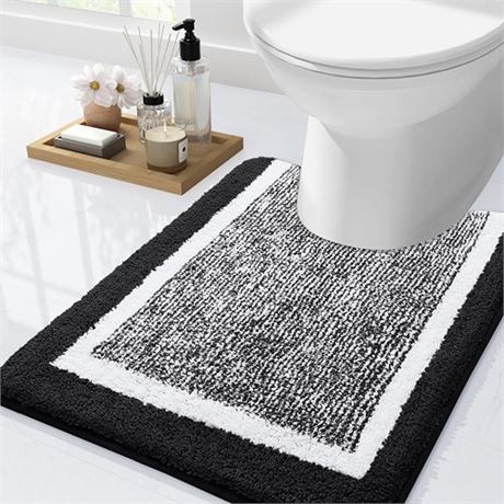 OLANLY Luxury Toilet Rugs U-Shaped 24x20 Extra Soft and Absorbent Microfiber Ba
