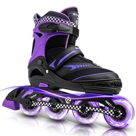 Ruthfot Adjustable Inline Skates for Boys and Girls with Full Light Up Wheels O