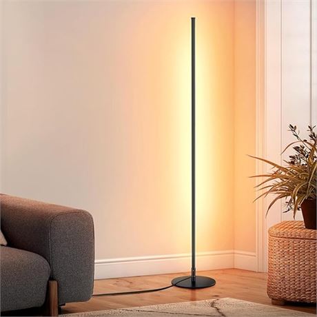 DEWENWILS LED Corner Floor Lamp 57.5 Minimalist Dimmable Light Standing Tall