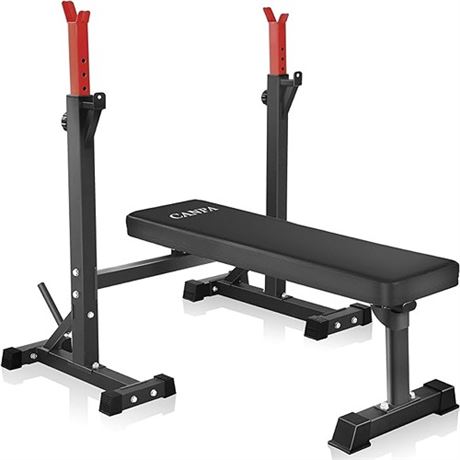 Bench Press CANPA Olympic Weight Bench with Squat Rack Workout Bench Adjustable