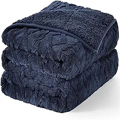 Uttermara Jacquard Weighted Blanket for Adult 3D Cable Pattern Heavy Blanket Q