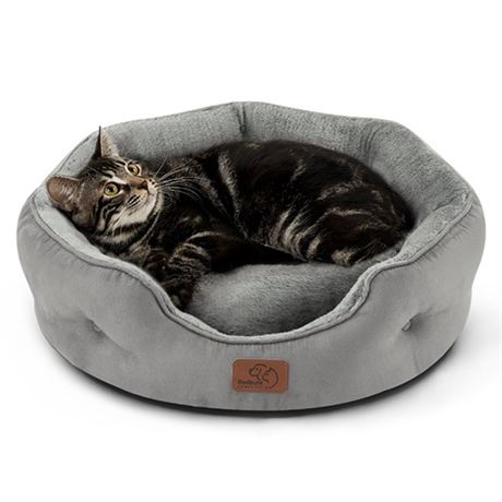 Bedsure Dog Beds for Small Dogs - Round Cat Beds for Indoor Cats Washable Pet B