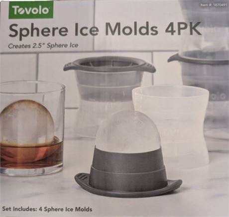 Tovolo Sphere Ice Molds - 4 Pack - Creates 2.5" Round Ice Balls