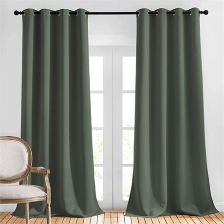 NICETOWN Blackout 90 inch Curtains for Living Room Grommet Thermal Insulated Do