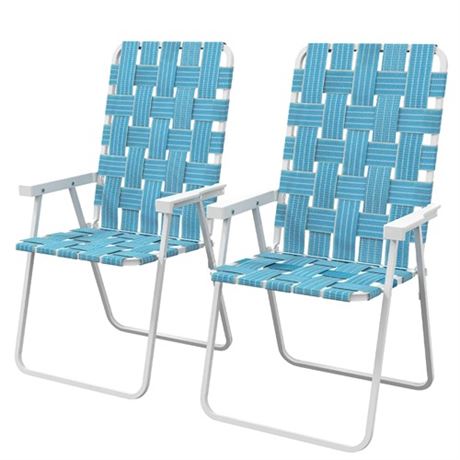 Outsunny Set of 2 Patio Folding Chairs Classic Outdoor Camping Chairs