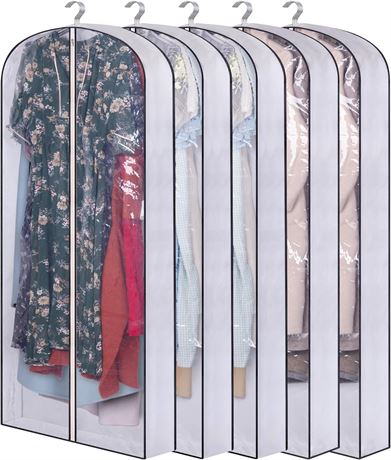 SLEEPING LAMB 60 Long Hanging Garment Bags for Closet Storage Gusseted clear