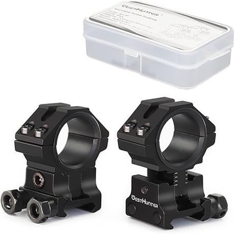 WestHunter Optics Precision Picatinny Scope Rings 1 Inch 30 mm Adjustable Heigh