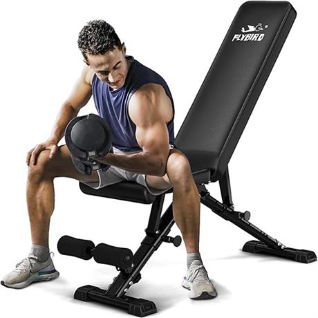 FLYBIRD Weight Bench Adjustable Strength Training Bench for Full Body Workout w