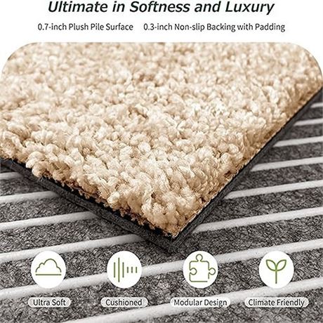 Matace ATHENA Series Plush Removable Carpet Tiles