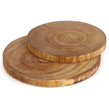Nicunom 2 Pack Large Wood Slab Serving Board 9-1011-12 Wood Cheese Server
