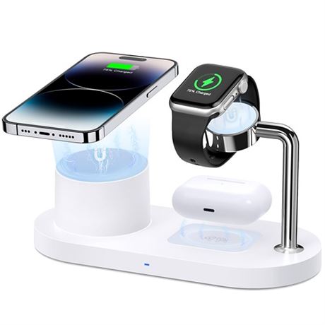 Sildark Magnetic Wireless Charger for iPhone 3 in 1 Charging Station for Multi