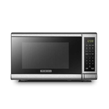 0.7 Cu. Ft. 700 Watt Compact Countertop Microwave in Stainless Steel with Safet