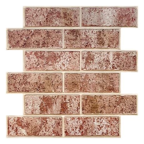 Commomy 10 Pcs 3D Faux Brick Wall Panels Peel and Stick Tiles -11.8X11.8 -