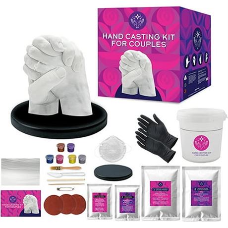 Hand Casting Kit for Couples with Practice Kit - Plaster Hand Mold Casting Kit