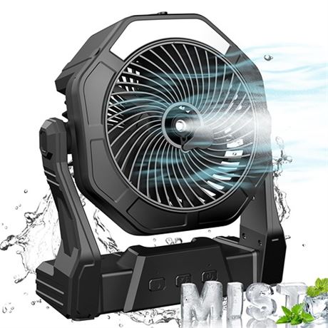 Portable Misting fan 10000mAh USB Rechargeable Battery Powered Fan with Mister