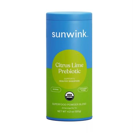 Sunwink Citrus Lime Prebiotic Vegan Superfood Powder Mix - 4.2oz