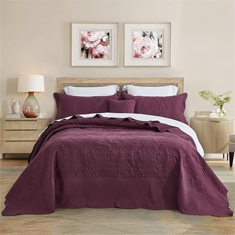 CHIXIN Oversized Bedspread Coverlet Set King Size
