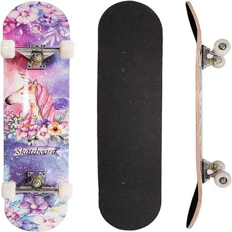 SkateboardsBaisidiwei 31 inch Skateboard Double Kick Skate Board Cruiser Longbo