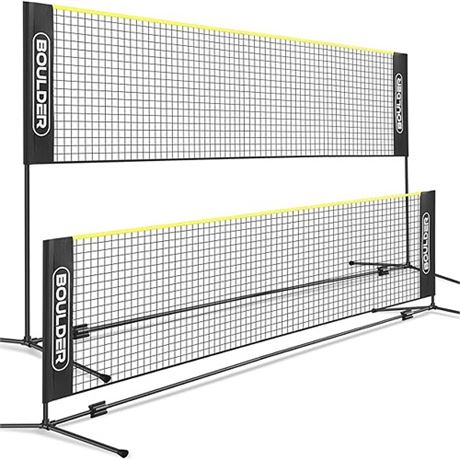 Boulder Badminton Pickleball Net - Adjustable Portable Net for Junior Tennis Ki
