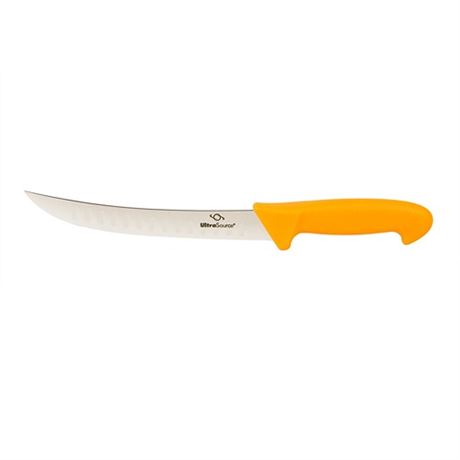Breaking Butcher Knife 8 Inch Fluted Blade Composite Handle Orange