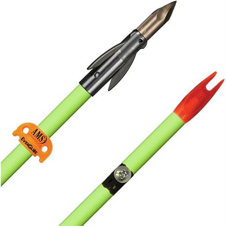 AMS Fiberglass Bowfishing Arrow with AnKor FX Point Fluorescent Green - Arrows