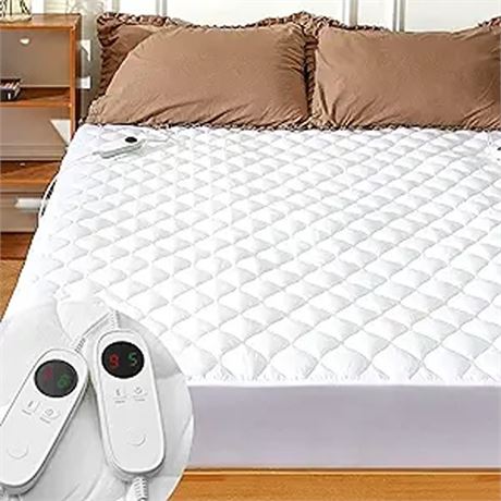Heated Mattress Pad Queen Size with 9 Heat Settings Controller Quilted Electric