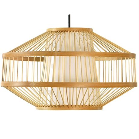 Modern Bamboo Lantern Pendant Lamp Hanging Light S