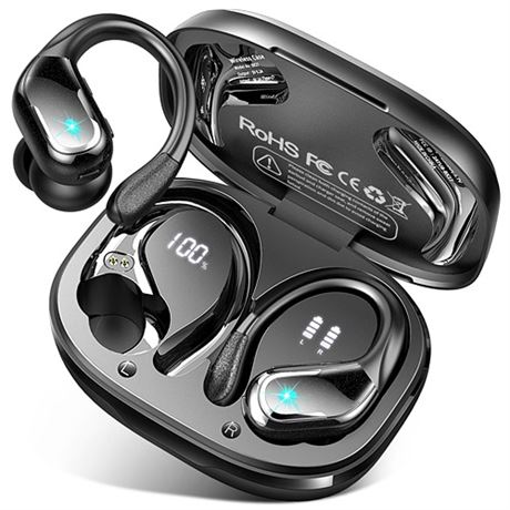 Wireless Earbud 75Hrs Bluetooth 5.3 Headphones IP7 Waterproof for Sport Running