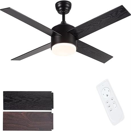 SNJ 52 Ceiling Fan with Light Rustic Ceiling Fans with Lights and Remote Dimm