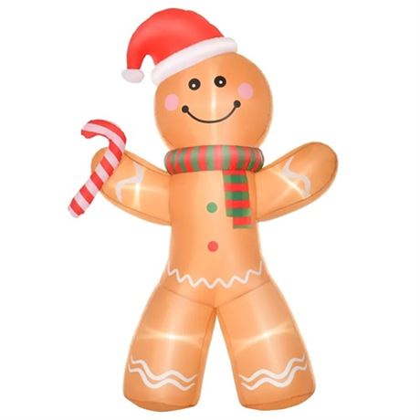 HOMCOM 8ft Christmas Inflatable Gingerbread Man