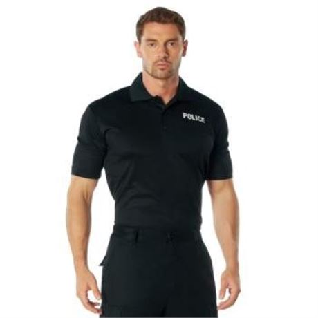 Rothco Moisture Wicking Police Polo Shirt - Black - Size Small