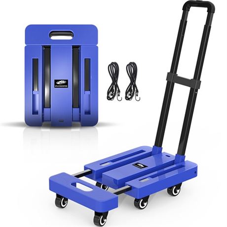 SPACEKEEPER Folding Hand Truck 500 LB Capacity Luggage Cart Portable Folding Do