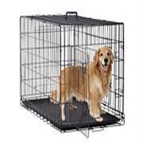 New Dog Crate Cage Extra Folding Large Double Door Pet Crate W Divider & Tray 4