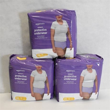 Amazon Basics Womens Protective Underwear XXL 14 Count 3 Pack