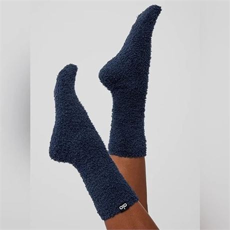NWOT ALO Plush Lush Sock in Navy