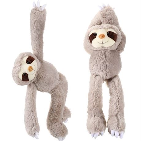 Queekay 2 Packs Sloth Stuffed Animal Hanging 18 Inch Three Toed Sloth Plush Slo