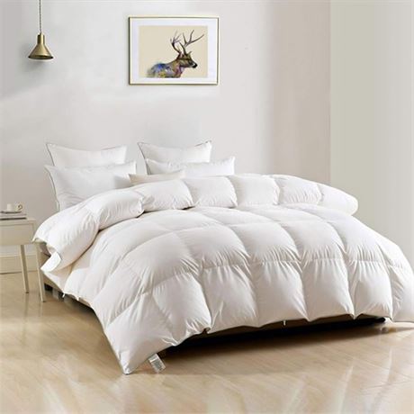 DWR Luxury Oversized King Goose Feathers Down Comforter Soft Egyptian Cotton C
