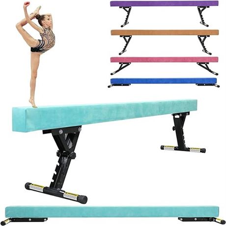 FINCOME Adjustable Balance Beam 8ft High and Lower Floor Beam Gymnastics Equipm