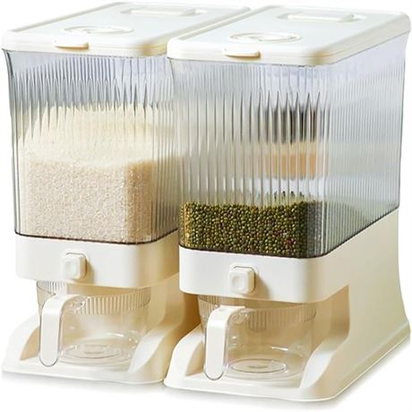 Mifoci 2 Pack Rice Dispenser 22lbs Cereal Containers Storage Dispenser with Meas