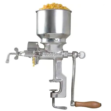 Grain Grinder with High Hopper Corn Mill Tinned Cast Iron